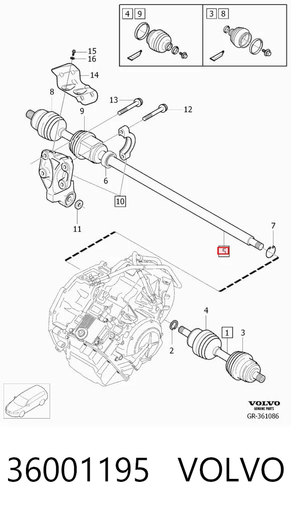  Półoś napędowa przednia prawa Volvo S60 2