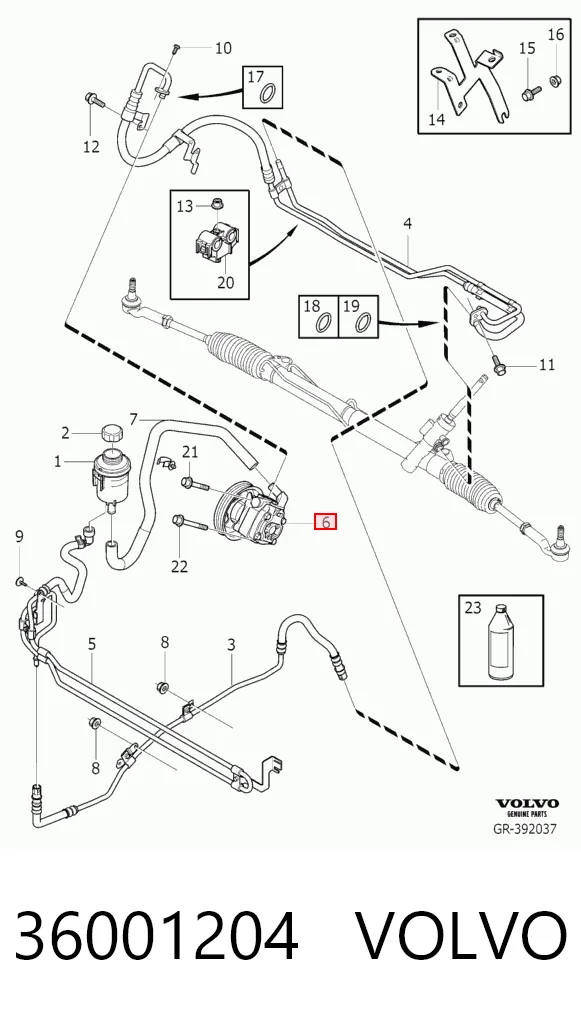 36001204 Volvo Pompa wspomagania hydraulicznego kierownicy