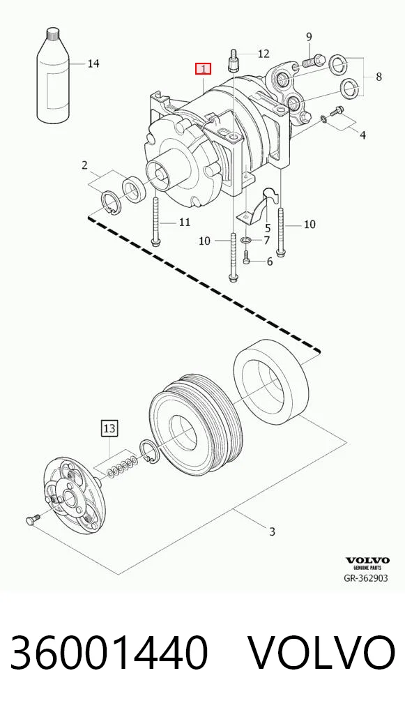 36001440 Volvo Sprężarka klimatyzacji