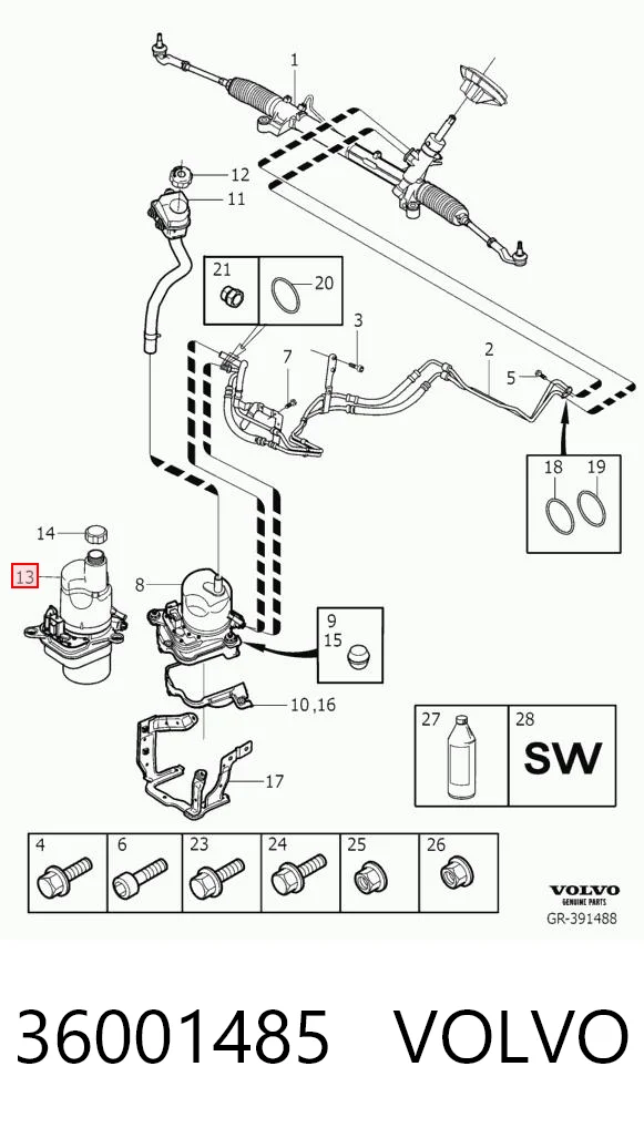 36001485 Volvo Pompa wspomagania hydraulicznego kierownicy