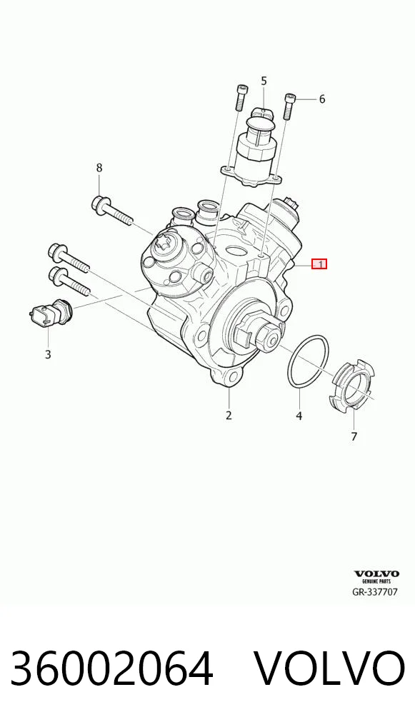 36002064 Volvo Pompa wtryskowa wysokiego ciśnienia