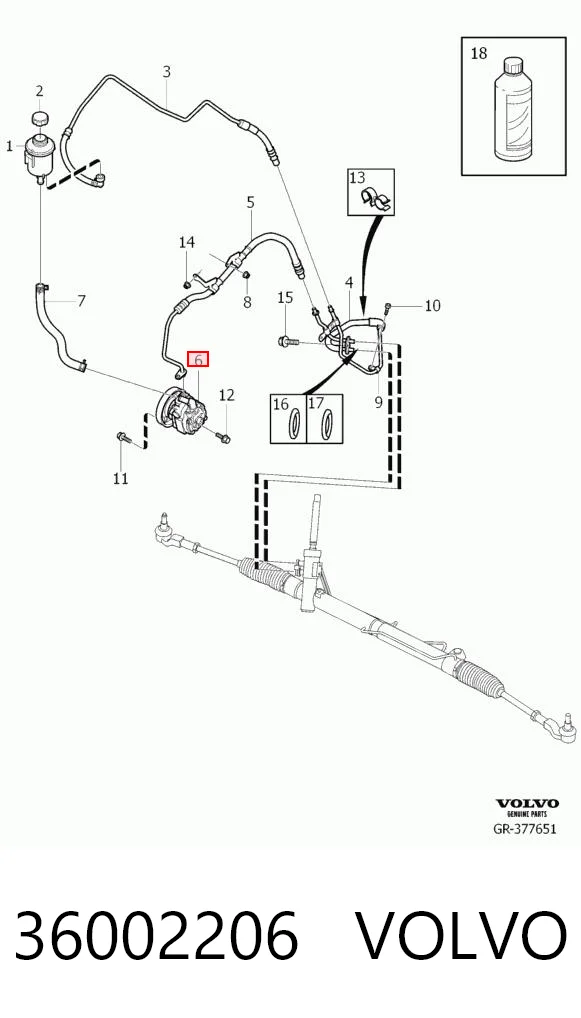 36002206 Volvo Pompa wspomagania hydraulicznego kierownicy