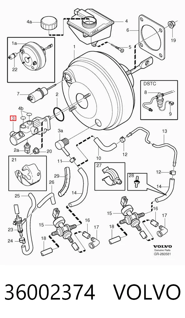 Główny cylinder hamulców do Volvo S70  LS, LT