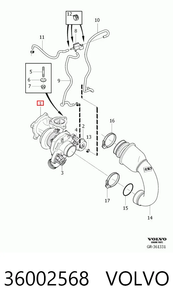 36002568 Volvo Turbina