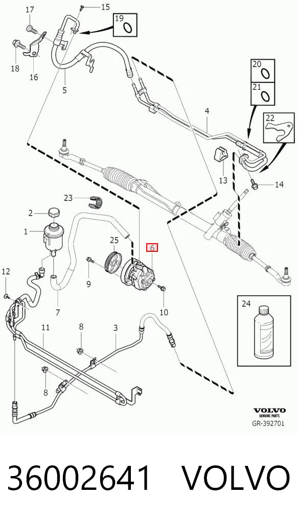 36002641 Volvo Pompa wspomagania hydraulicznego kierownicy