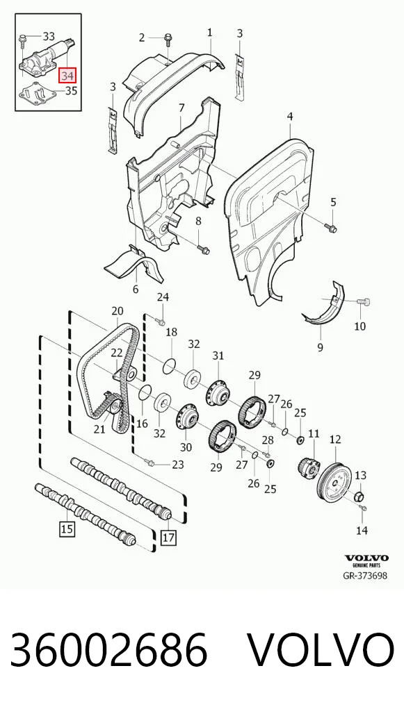 36002686 Volvo Zawór elektromagnetyczny faz rozrządu