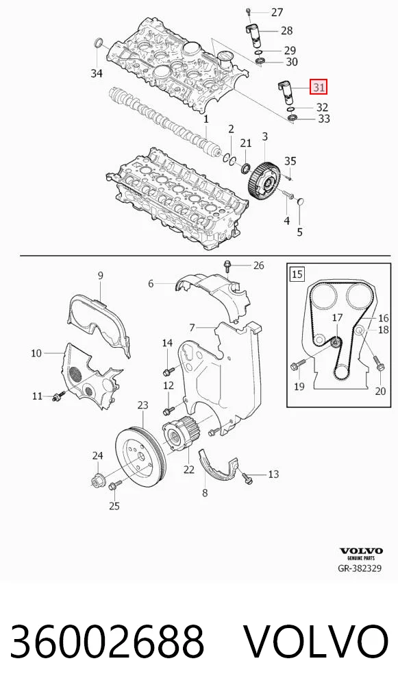 36002688 Volvo Zawór elektromagnetyczny faz rozrządu