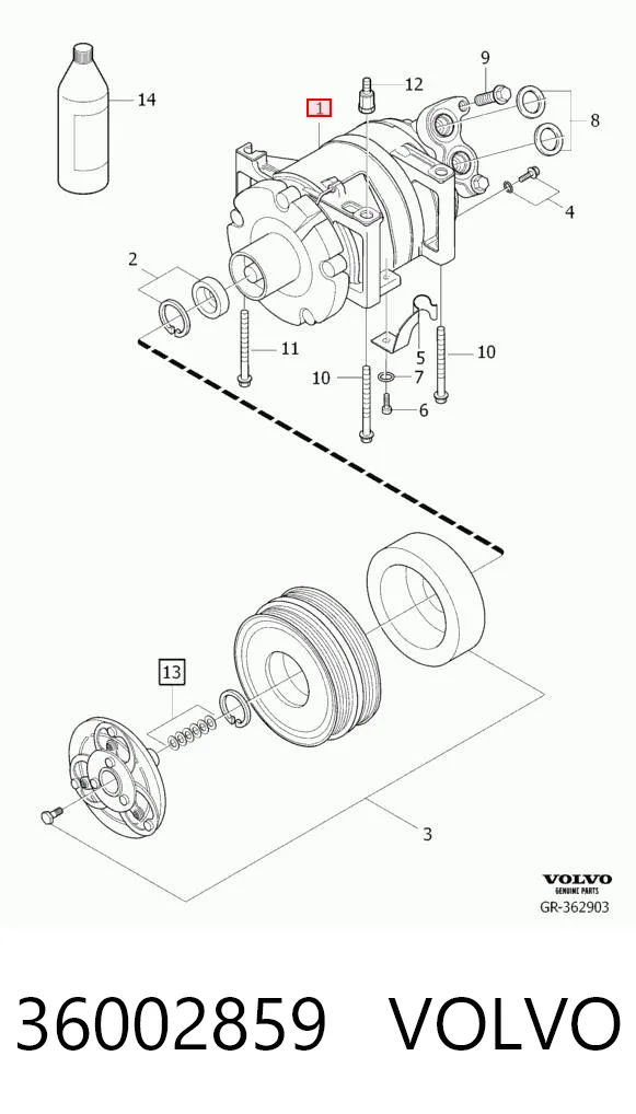 36002859 Volvo Sprężarka klimatyzacji