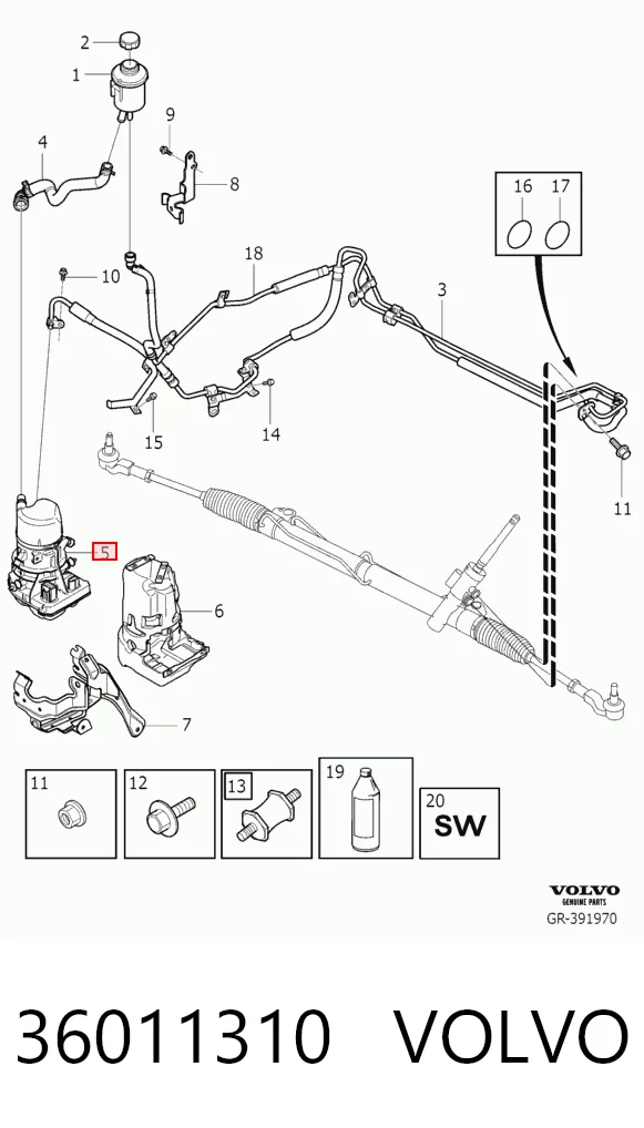 36011310 Volvo Pompa wspomagania hydraulicznego kierownicy