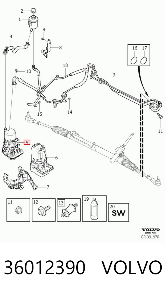 36012390 Volvo Pompa wspomagania hydraulicznego kierownicy
