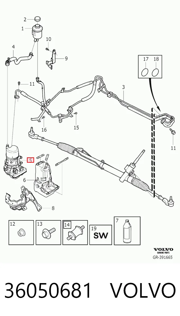 36050681 Volvo Pompa wspomagania hydraulicznego kierownicy