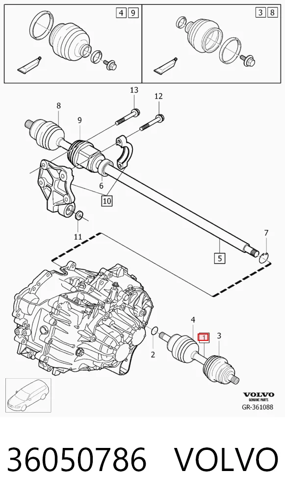  Przegub homokinetyczny wewnętrzny przedni lewy Volvo S80 2