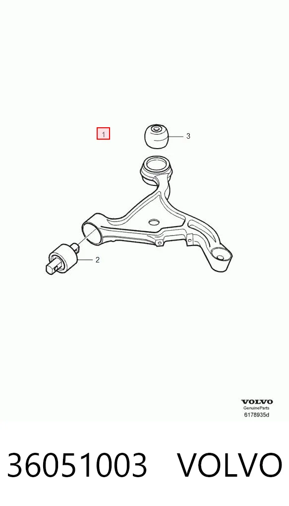 36051003 Volvo Wahacz zawieszenia przedniego dolny prawy