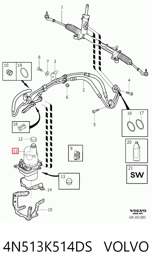 4N513K514DS Volvo Pompa wspomagania hydraulicznego kierownicy