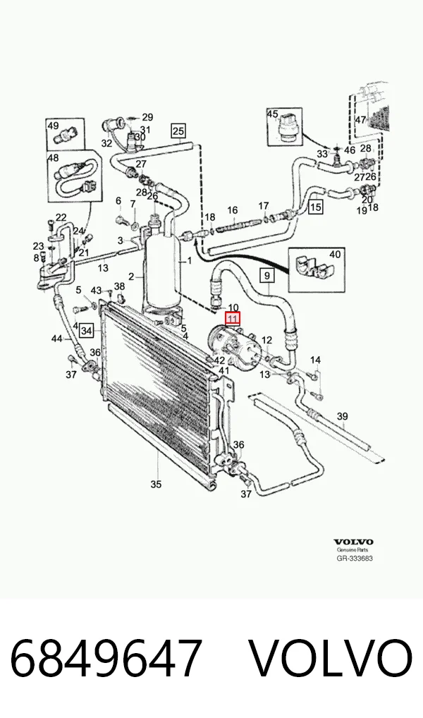 6849647 Volvo Sprężarka klimatyzacji