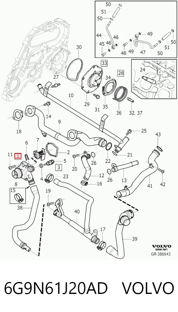 6G9N61J20AD Volvo Termostat
