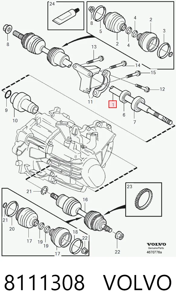 Półoś napędowa przednia prawa do Volvo 850  LS