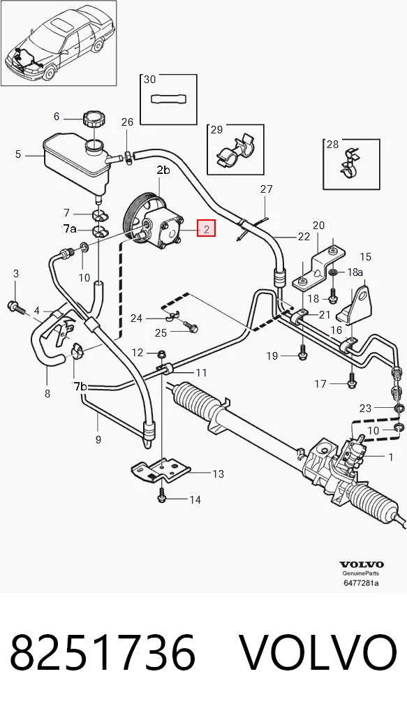 8251736 Volvo Pompa wspomagania hydraulicznego kierownicy