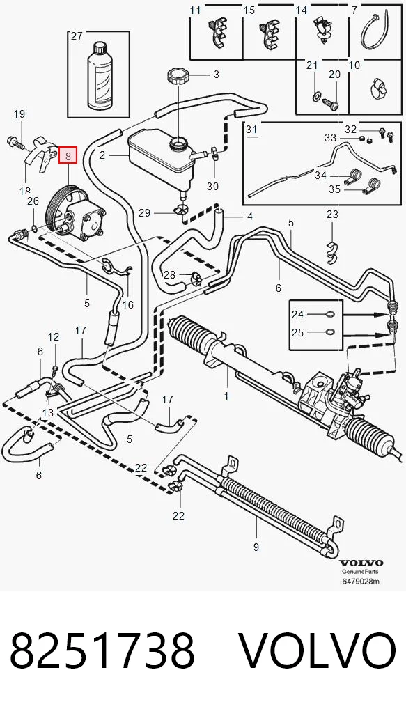 8251738 Volvo Pompa wspomagania hydraulicznego kierownicy
