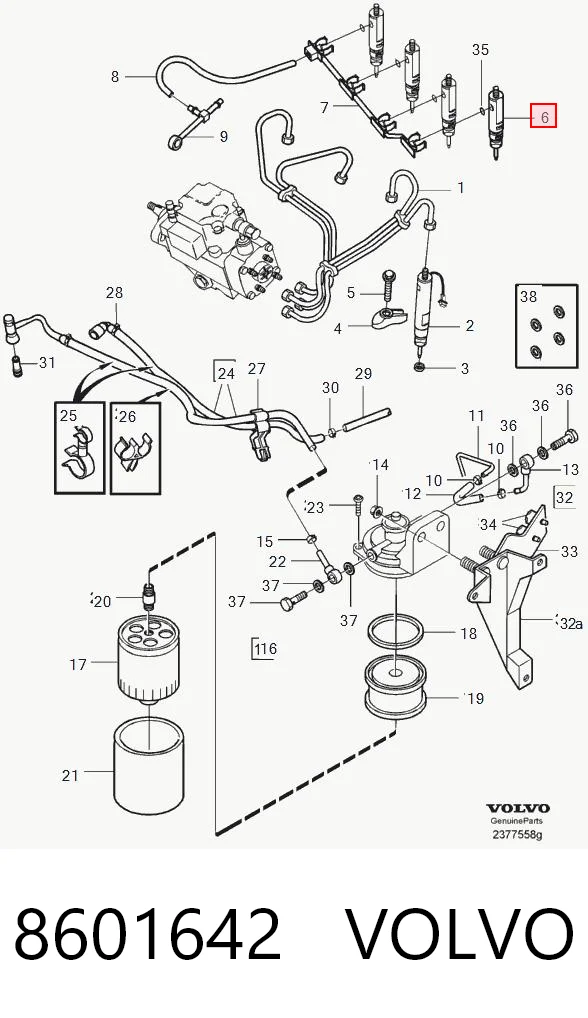 8601642 Volvo Wtryskiwacz paliwa