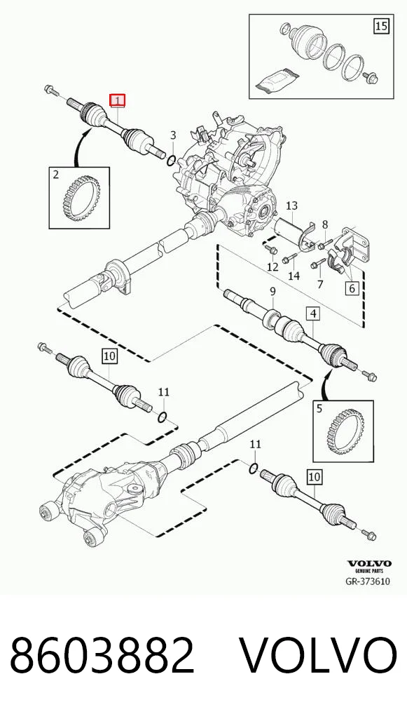 8603882 Volvo Listwa kierownicza (maglownica)