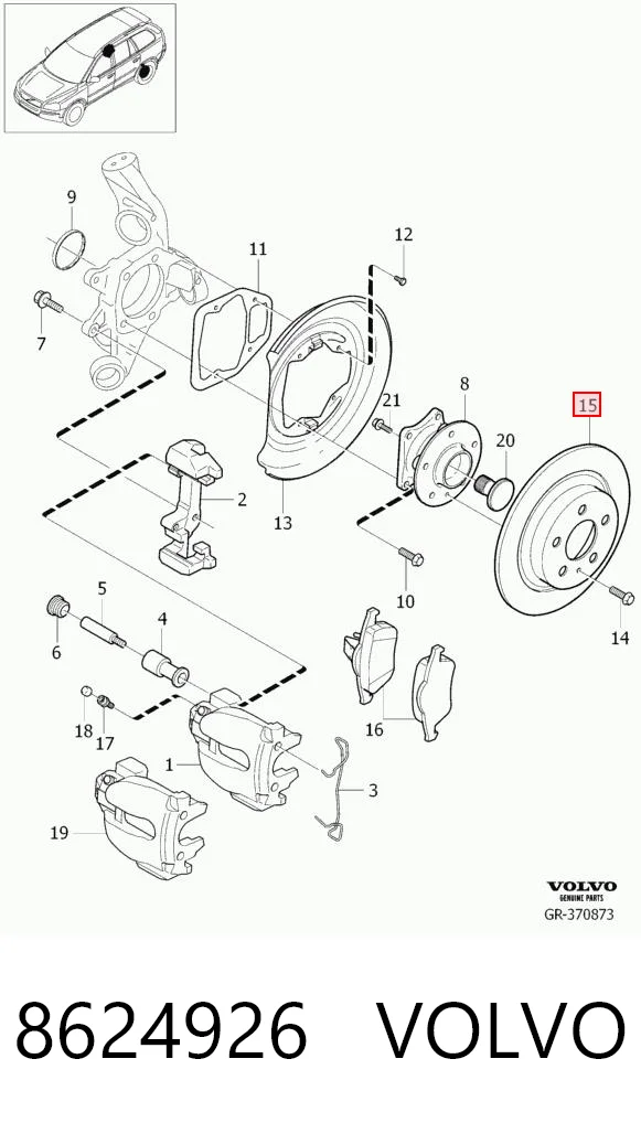 8624926 Volvo Tarcza hamulcowa tylna