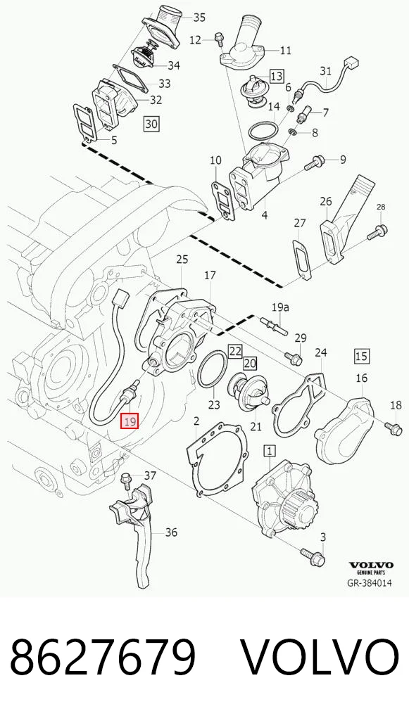 8627679 Volvo Czujnik temperatury płynu chłodzącego