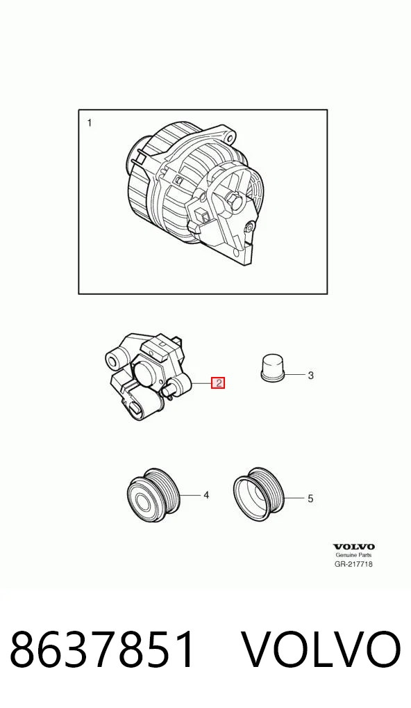 8637851 Volvo Regulator alternatora (przekaźnik ładowania)