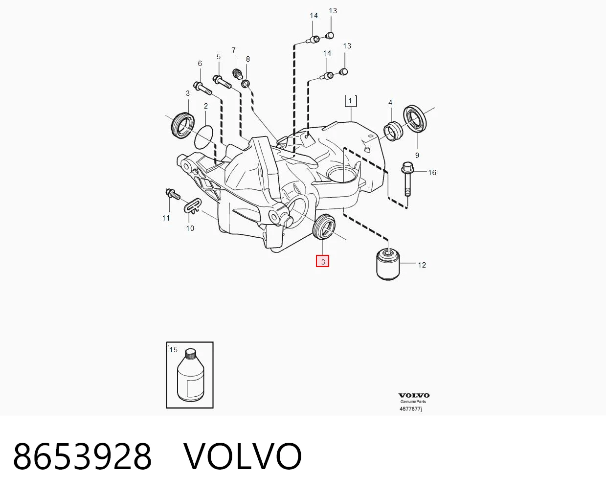 8653928 Volvo Uszczelniacz reduktora mostu tylnego