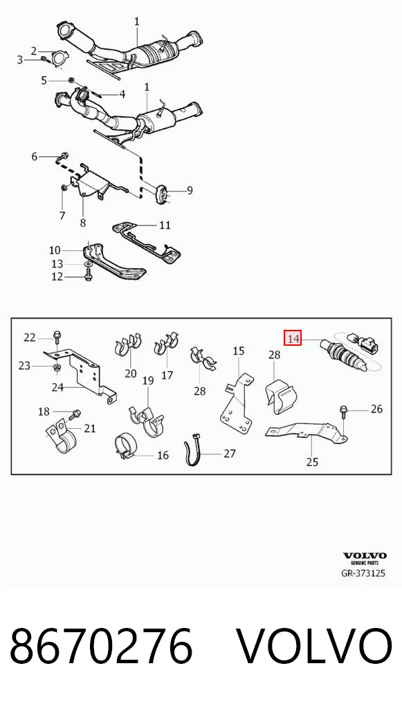 8670276 Volvo Sonda lambda czujnik tlenu przed katalizatorem