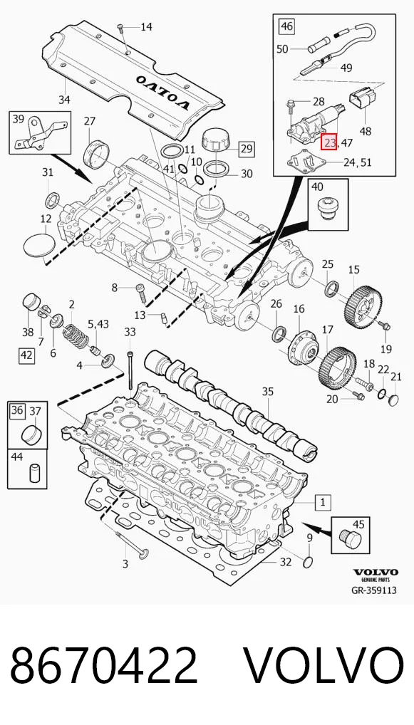 Zawór elektromagnetyczny faz rozrządu Volvo S70 sedana (LS, LT) (1997 - 2000) cena, od 120,17 USD