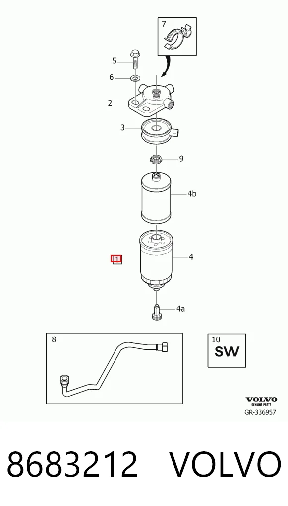 8683212 Volvo Filtr paliwa
