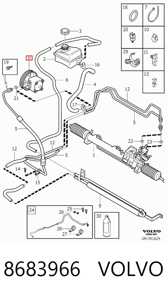 8683966 Volvo Pompa wspomagania hydraulicznego kierownicy