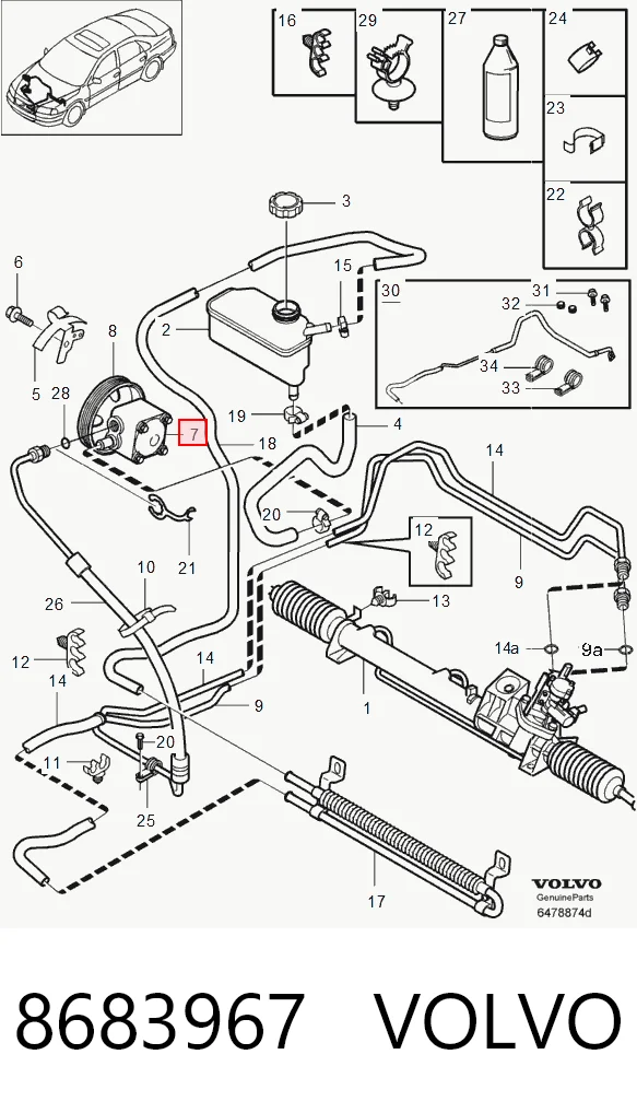 8683967 Volvo Pompa wspomagania hydraulicznego kierownicy