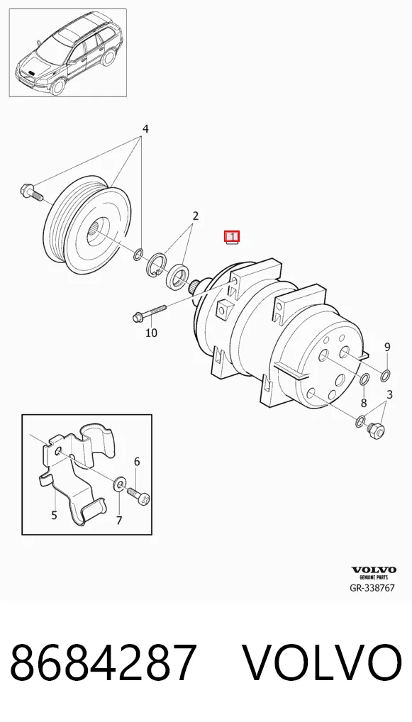 8684287 Volvo Sprężarka klimatyzacji