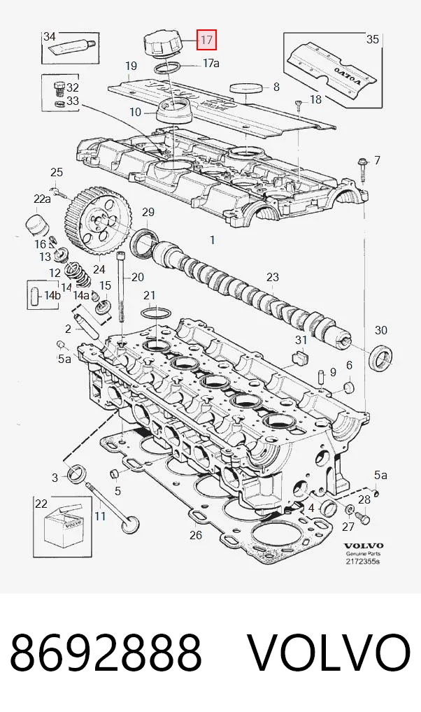 8692888 Volvo Korek wlewu oleju