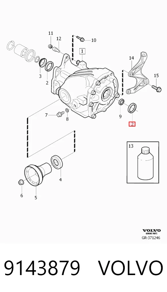 9143879 Volvo Uszczelniacz reduktora mostu przedniego