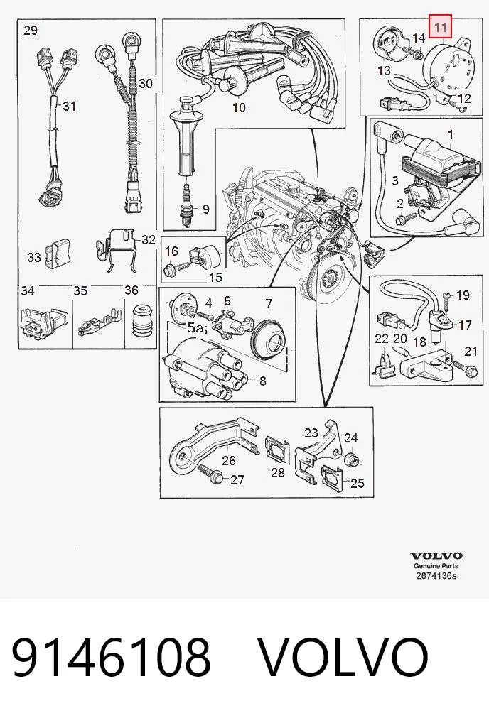 9146108 Volvo Czujnik położenia wałka rozrządu