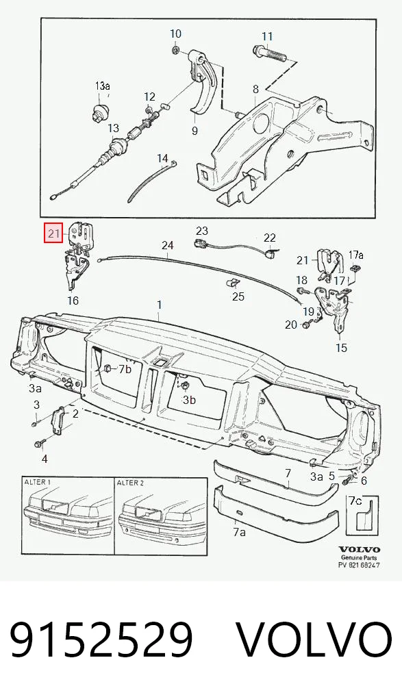 Zamek maski Volvo 850 sedana (LS) (1991 - 1996) cena, od 43,04 USD