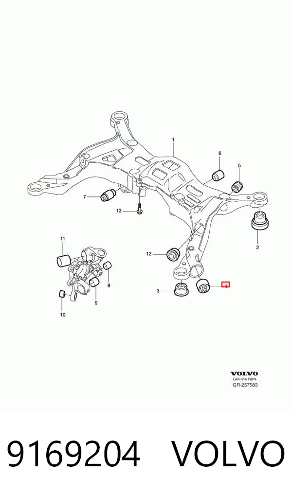 9169204 Volvo Silentblock tylnej belki