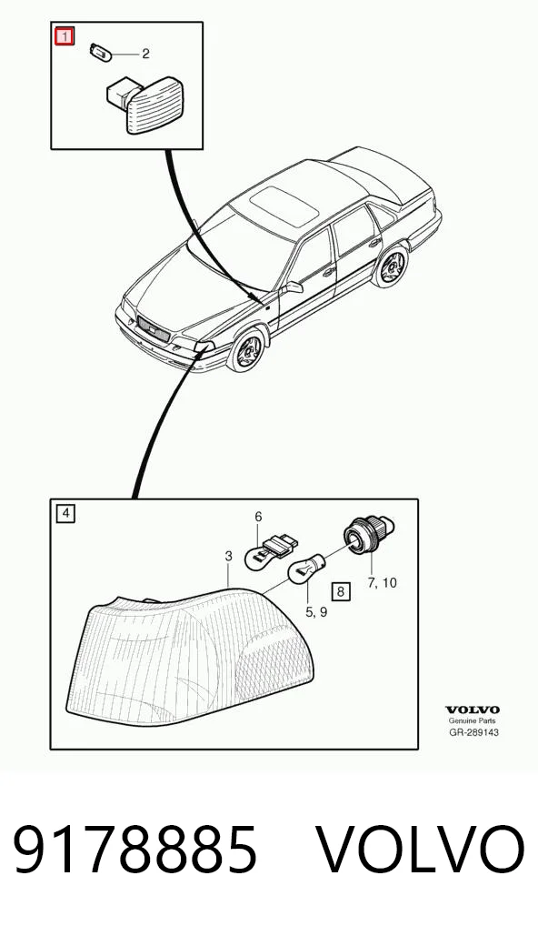 Powtarzacz kierunkowskazu na błotniku Volvo V40 kombi (VW) (1995 - 2004) cena, od 11,95 USD
