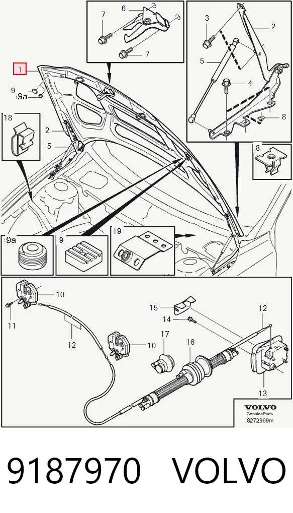 Maska silnika do Volvo S60 I RS, RH