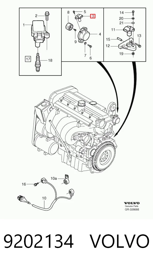 9202134 Volvo Czujnik położenia wałka rozrządu