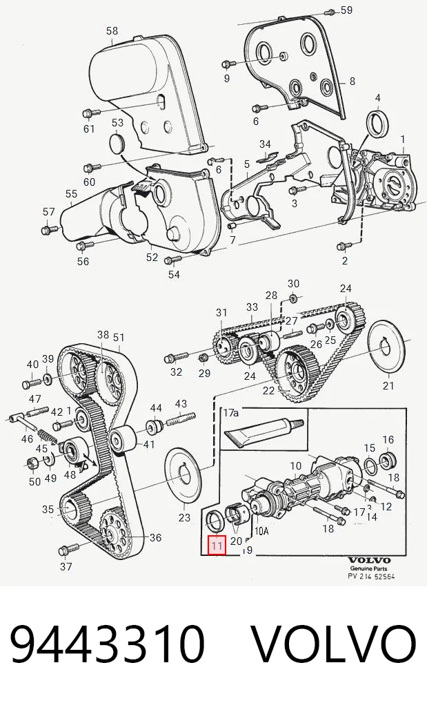 9443310 Volvo Uszczelniacz wałka rozrządu silnika tylny