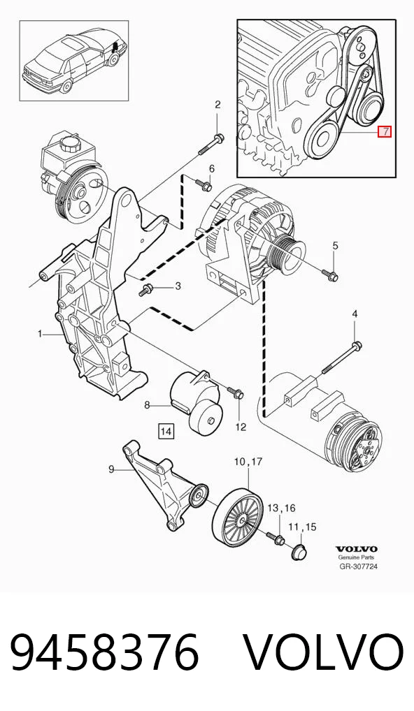 Pas napędowy mechanizmów Volvo S60 1