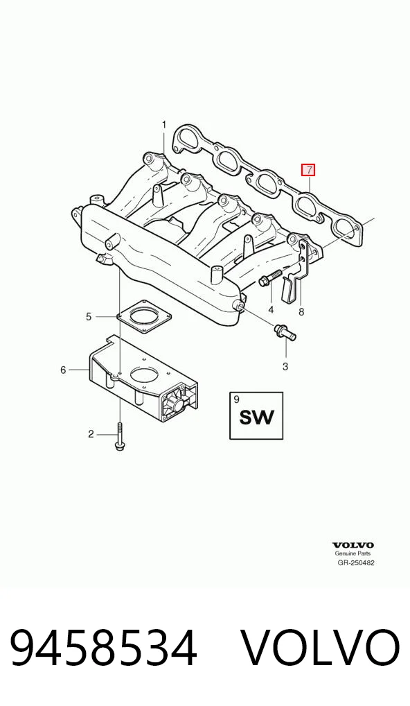 9458534 Volvo Uszczelka kolektora ssącego