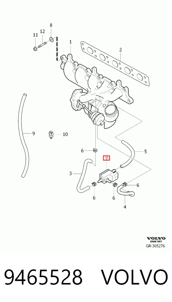 9465528 Volvo Przetwornik ciśnienia (solenoid) doładowania