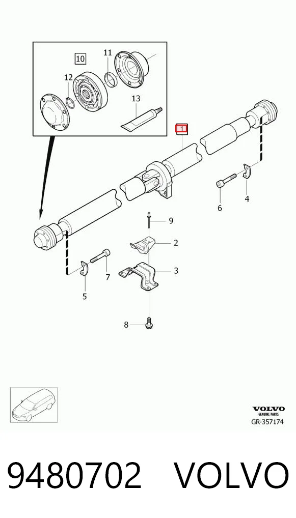 Wał Cardana tylny, kompletny Volvo XC70 CROSS COUNTRY kombi (SZ, LZ) (2000 - 2007) cena, od 318,36 USD