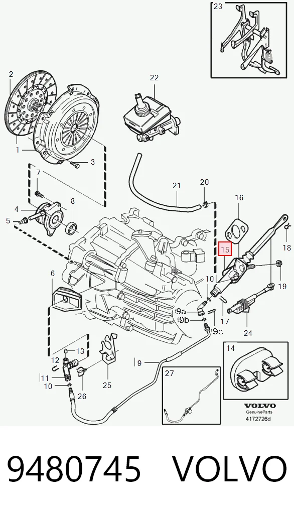  Cylinder sprzęgła główny Volvo S70 