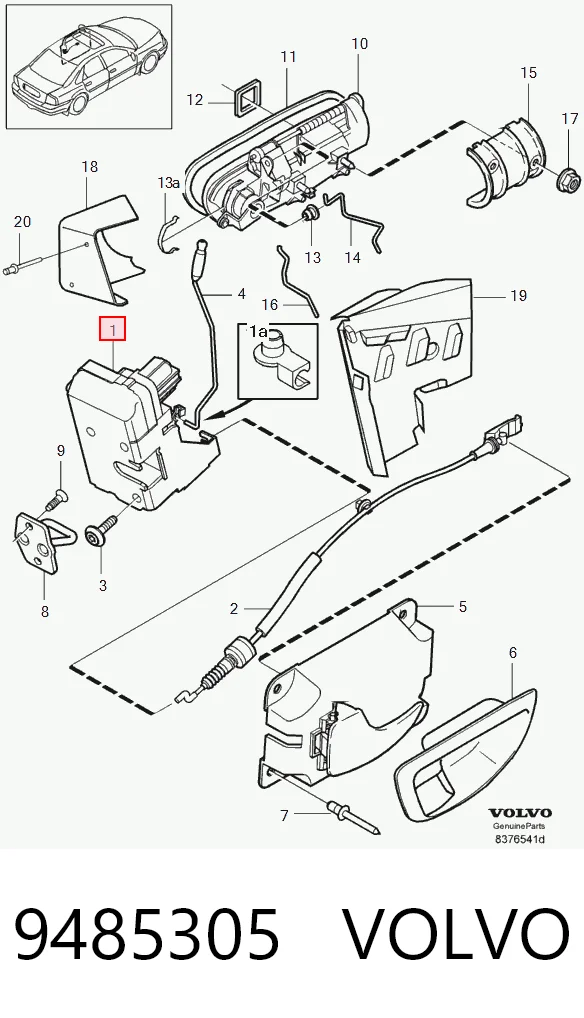  Zamek drzwi przednich prawych Volvo S60 1